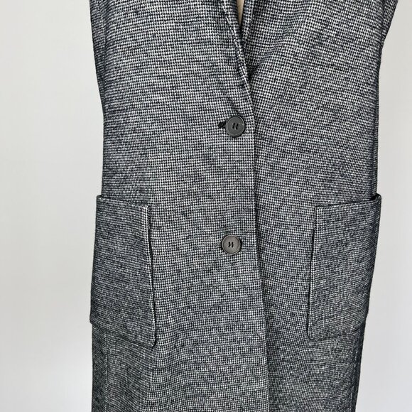 J McLaughlin Womens Cate Vest Black White Houndstooth  Wool Long Blazer size M - Picture 4 of 12